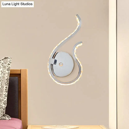 Modern chrome twist led wall light bedroom warm white light