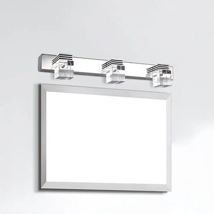 DecorBites™ Modern Chrome Vanity Light Fixture with Clear Crystal Accents - 2/3 Bulbs, Warm/White Light