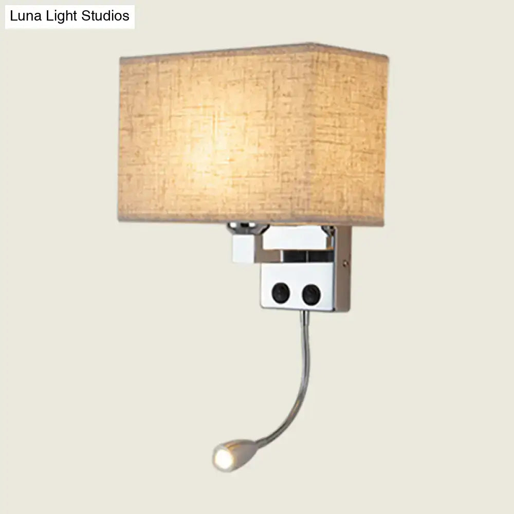 Modern chrome wall lamp with gooseneck reading light – bedroom