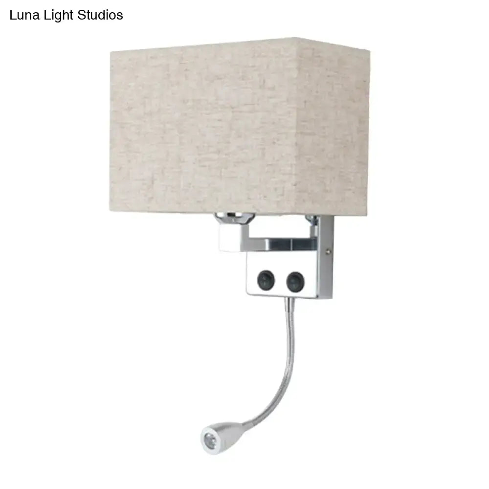 Modern chrome wall lamp with gooseneck reading light – bedroom