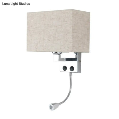 Modern chrome wall lamp with gooseneck reading light – bedroom