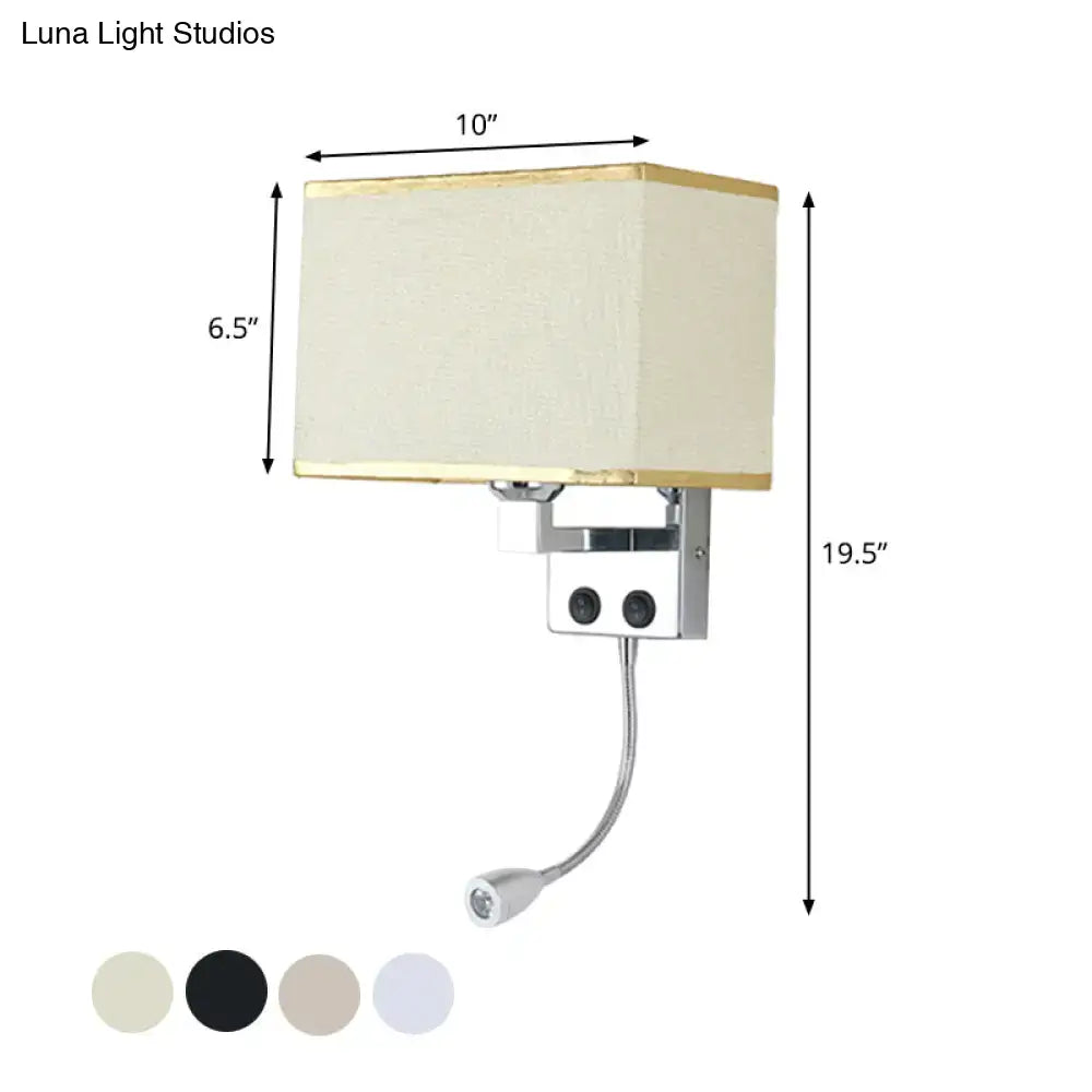 Modern chrome wall lamp with gooseneck reading light – bedroom