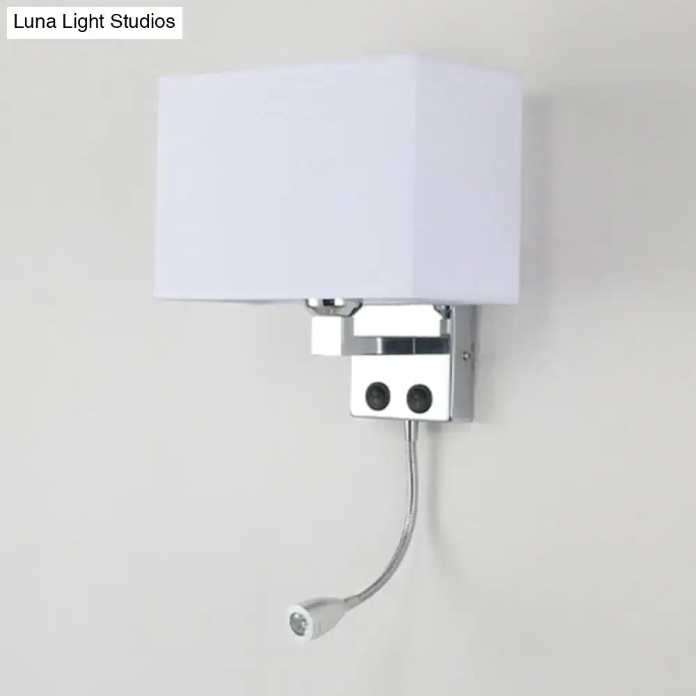 Modern chrome wall lamp with gooseneck reading light – bedroom