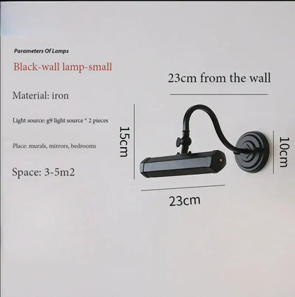 Modern chrome wall light reading lamp bedroom gold mirror headlight