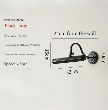 Modern chrome wall light reading lamp bedroom gold mirror headlight