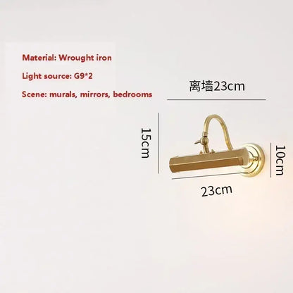 Modern chrome wall light reading lamp bedroom gold mirror headlight