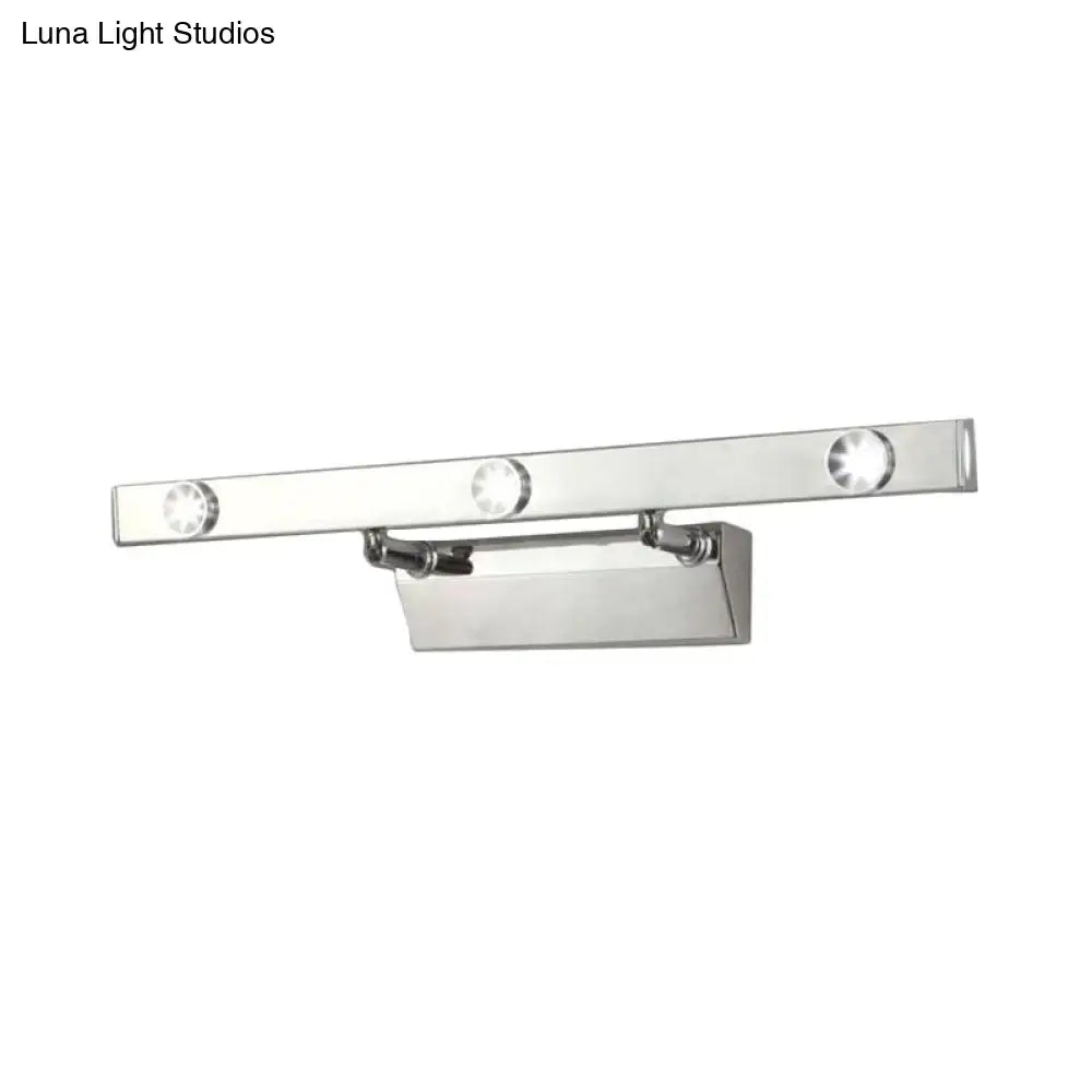 Modern chrome wall light with adjustable stainless steel shade bathroom