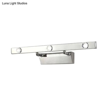 Modern chrome wall light with adjustable stainless steel shade bathroom