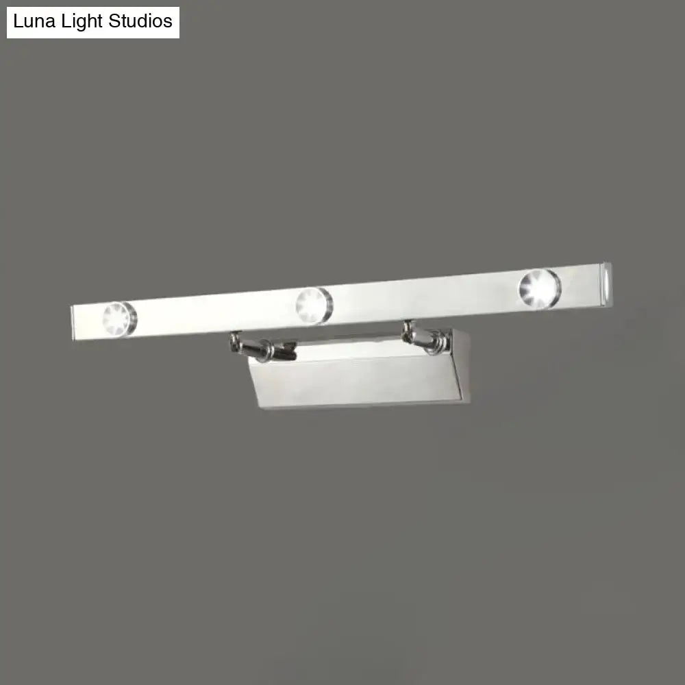 Modern chrome wall light with adjustable stainless steel shade bathroom