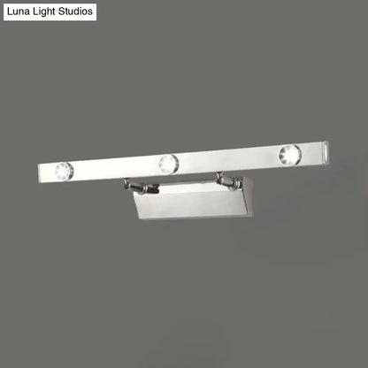Modern chrome wall light with adjustable stainless steel shade bathroom