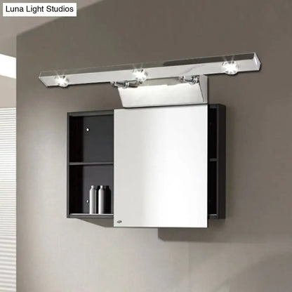 Modern chrome wall light with adjustable stainless steel shade bathroom