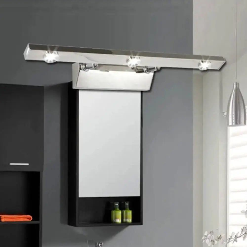 Modern chrome wall light with adjustable stainless steel shade bathroom