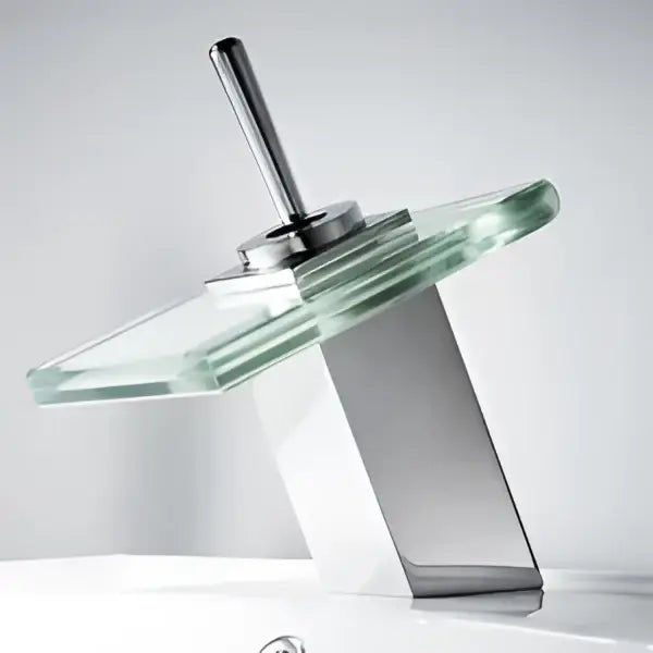 Modern chrome waterfall bathroom faucet white ceramic basin mixer