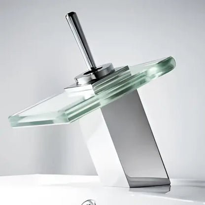 Modern chrome waterfall bathroom faucet white ceramic basin mixer