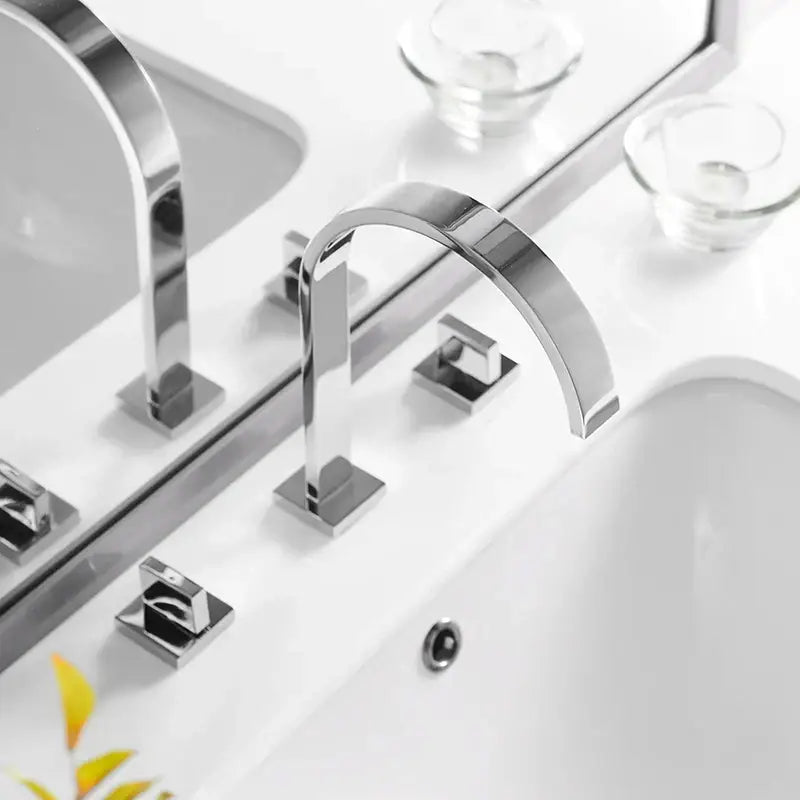 Modern chrome waterfall brass chrome bathroom sink faucet