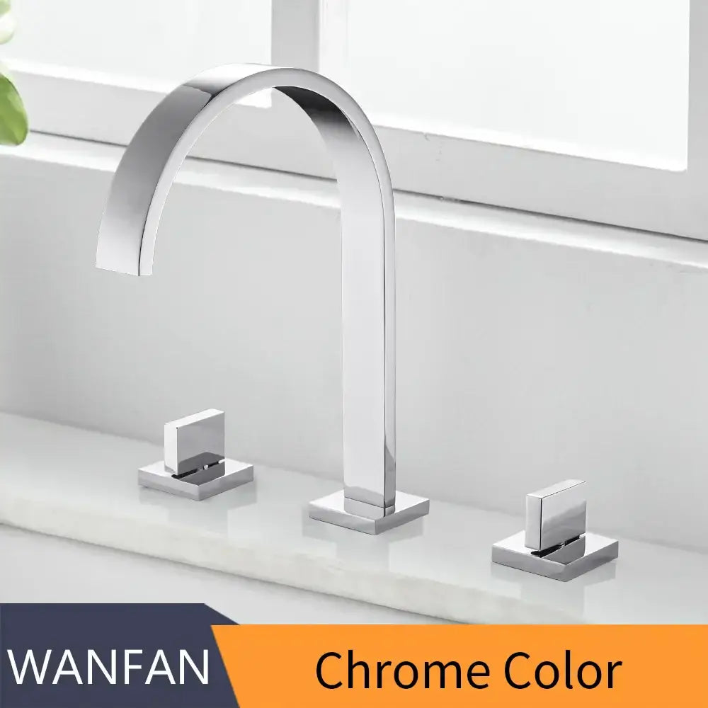 Modern chrome waterfall brass chrome bathroom sink faucet