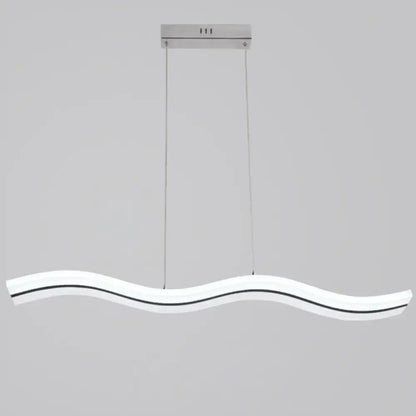 Modern chrome wave led island lighting fixture kitchen pendant light