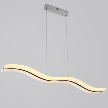 Modern chrome wave led island lighting fixture kitchen pendant light