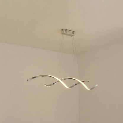 Modern chrome wave led island lighting – kitchen pendant light