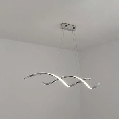 Modern chrome wave led island lighting – kitchen pendant light