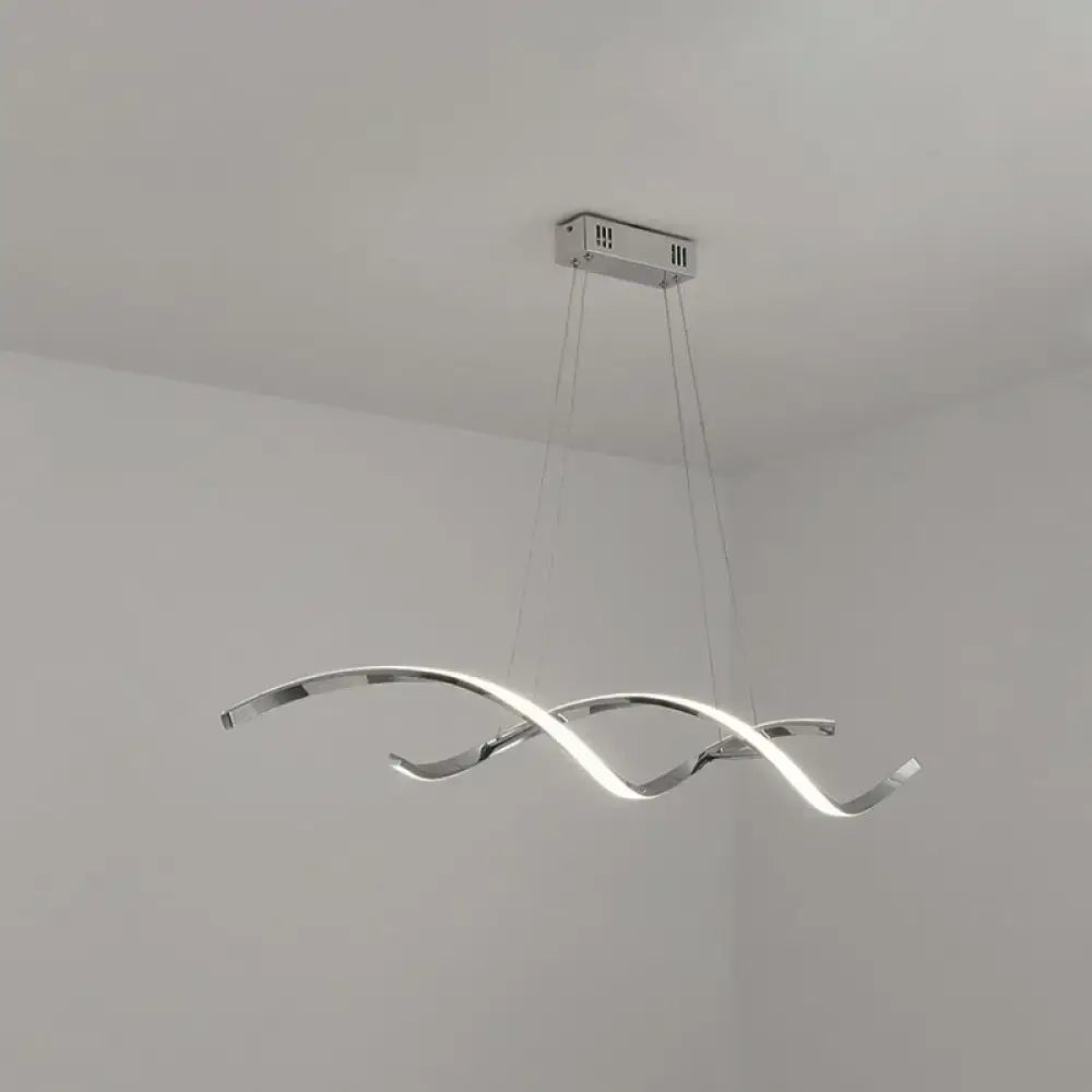 Modern chrome wave led island lighting – kitchen pendant light