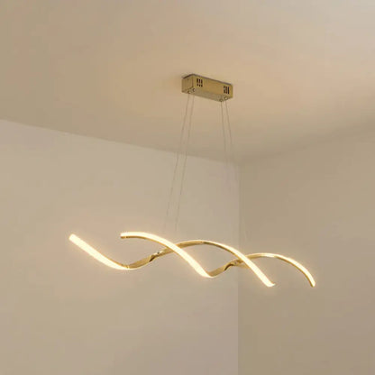 Modern chrome wave led island lighting – kitchen pendant light