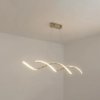 Modern chrome wave led island lighting – kitchen pendant light
