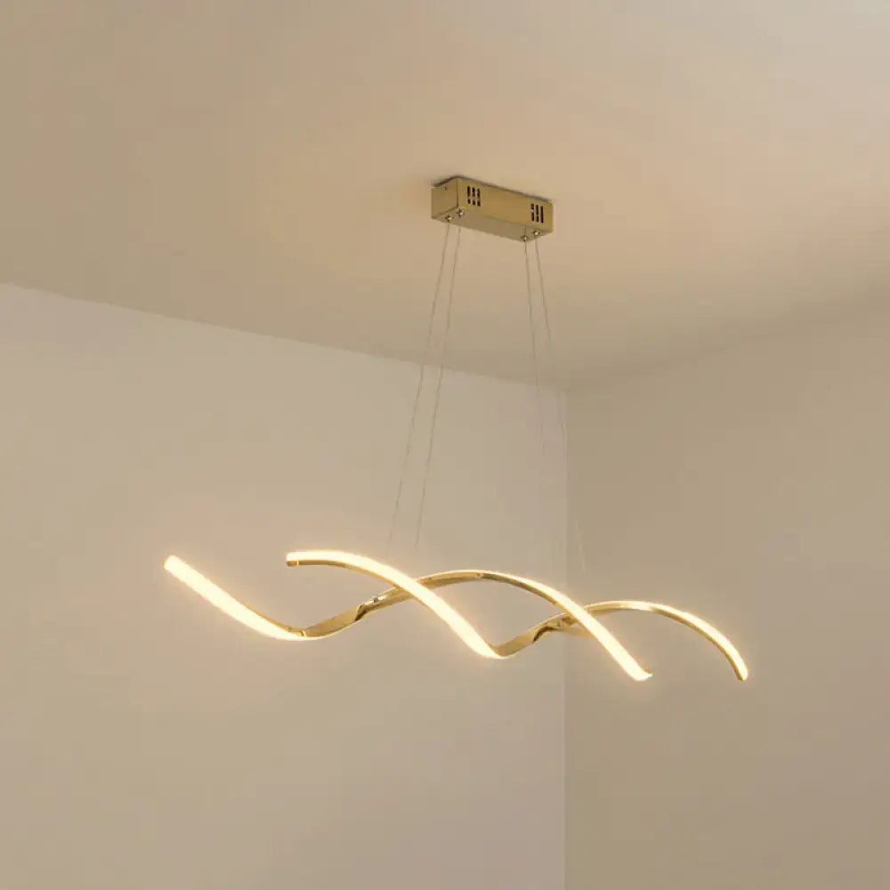 Modern chrome wave led island lighting – kitchen pendant light