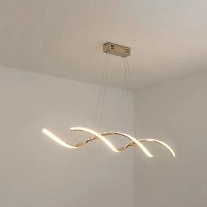 Modern chrome wave led island lighting – kitchen pendant light