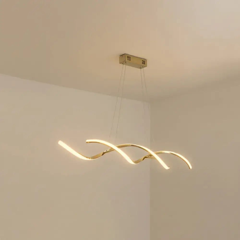 Modern chrome wave led island lighting – kitchen pendant light