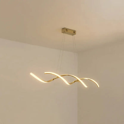 Modern chrome wave led island lighting – kitchen pendant light