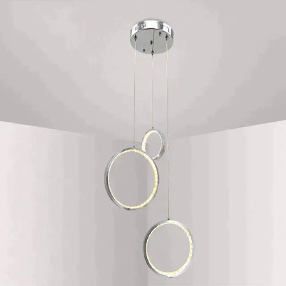 Modern circle led crystal pendant light for dining room