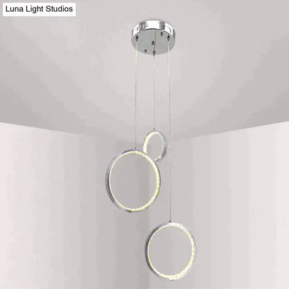 Modern circle led crystal pendant light for dining room