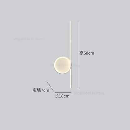 Modern circle straight bar wall lamp for bedroom and living room
