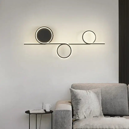 Modern circle straight bar wall lamp for bedroom and living room