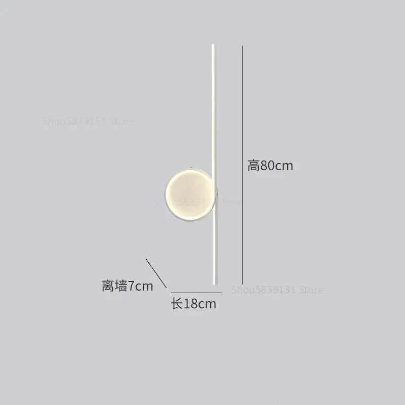 Modern circle straight bar wall lamp for bedroom and living room