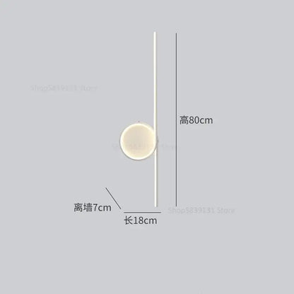 Modern circle straight bar wall lamp for bedroom and living room