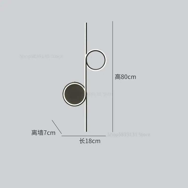 Modern circle straight bar wall lamp for bedroom and living room