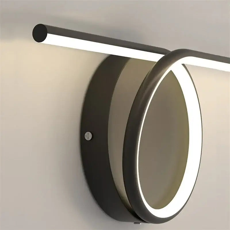 Modern circle straight bar wall lamp for bedroom and living room