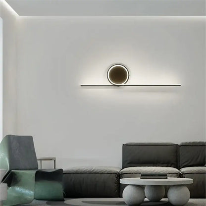 Modern circle straight bar wall lamp for bedroom and living room