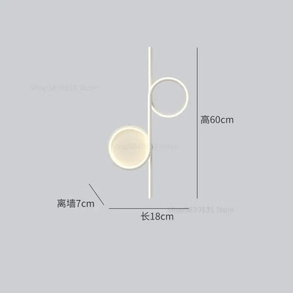 Modern circle straight bar wall lamp for bedroom and living room