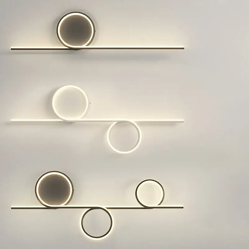 Modern circle straight bar wall lamp for bedroom and living room