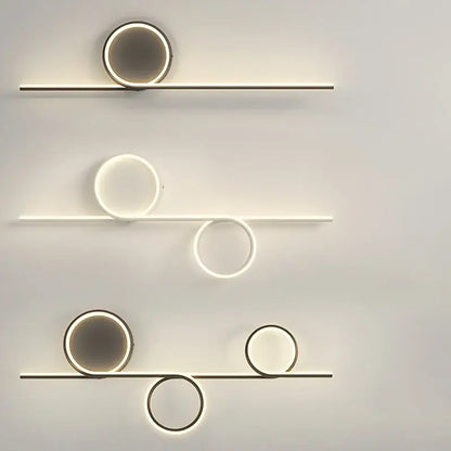 Modern circle straight bar wall lamp for bedroom and living room