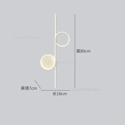 Modern circle straight bar wall lamp for bedroom and living room
