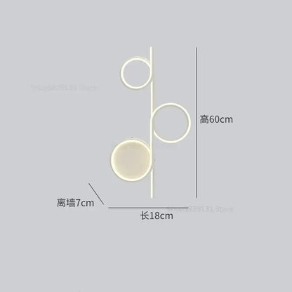 Modern circle straight bar wall lamp for bedroom and living room