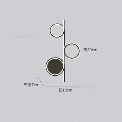 Modern circle straight bar wall lamp for bedroom and living room