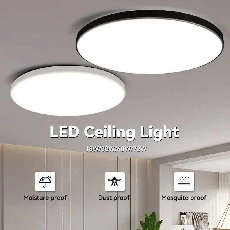 Modern circular black and white led ceiling light bathroom fixture