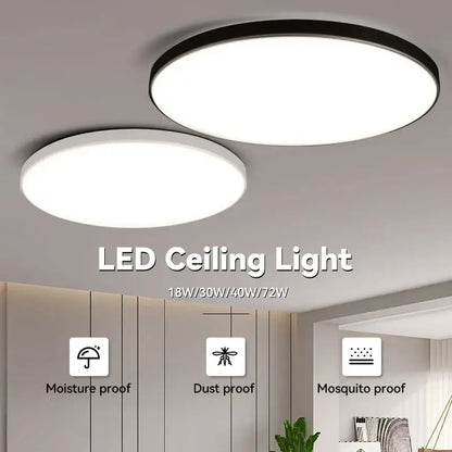 Modern circular black and white led ceiling light bathroom fixture