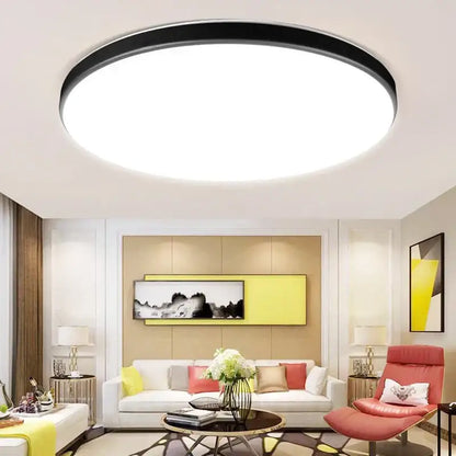 Modern circular black and white led ceiling light bathroom fixture