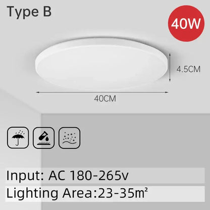 Modern circular black and white led ceiling light bathroom fixture